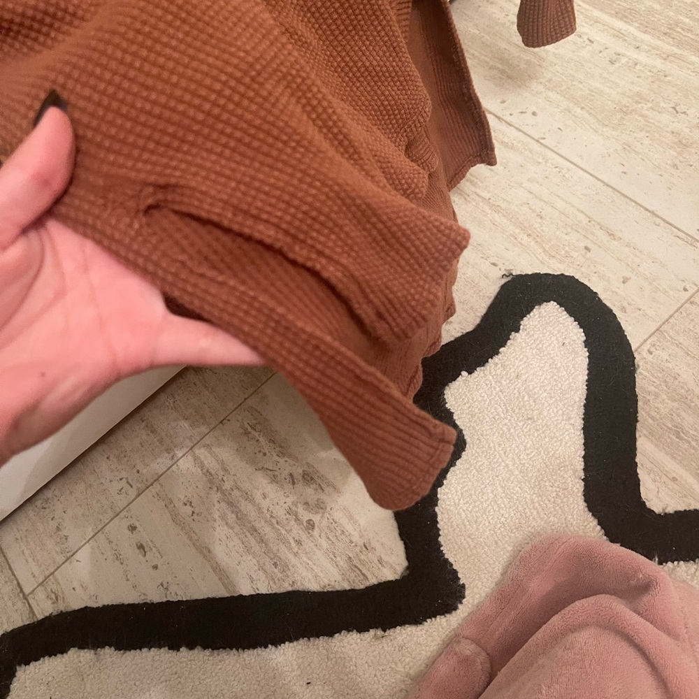 Waffle knit thermal Henley.